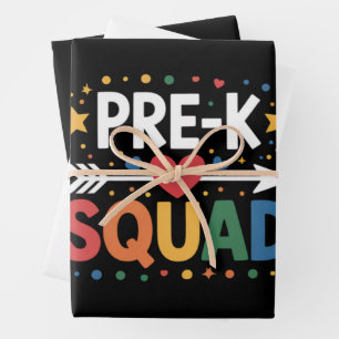Back to School First Day of Pre-K Preschool Wrapping Paper Sheet