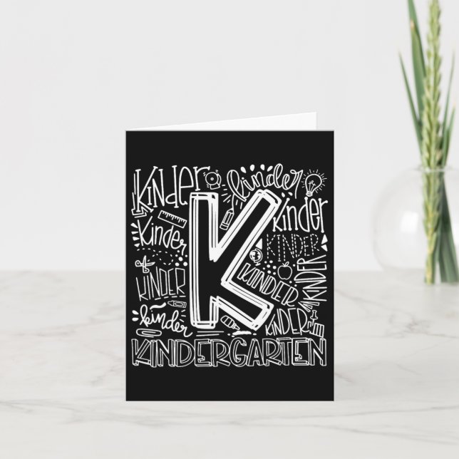 Back To School First Day Of School Typography Kind Card (Front)
