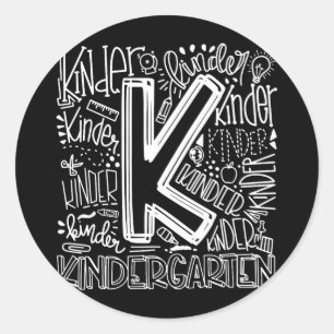 Back To School First Day Of School Typography Kind Classic Round Sticker