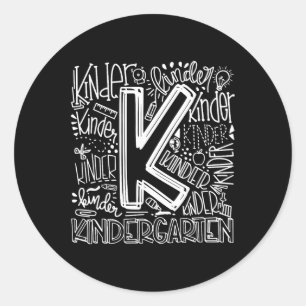 Back To School First Day Of School Typography Kind Classic Round Sticker