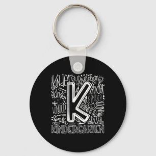 Back To School First Day Of School Typography Kind Key Ring