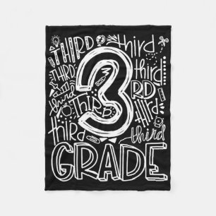 Back To School First Day Of School Typography Thir Fleece Blanket