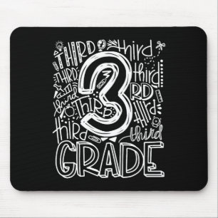 Back To School First Day Of School Typography Thir Mouse Pad