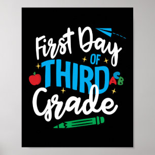 Back To School First Day Of Third Grade Teacher Poster