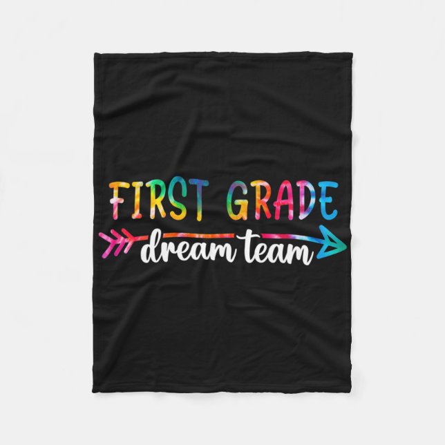 Back To School First Grade Dream Team Students Tea Fleece Blanket (Front)