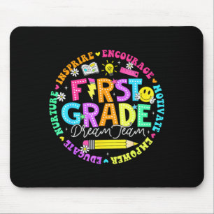 Back to school first grade dream team teacher kids mouse pad