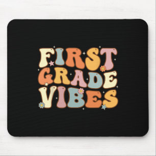 Back To School First Grade Vibes Student Teacher W Mouse Pad