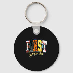 Back to school football baseball basketball first key ring