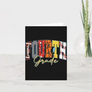 Back to school football baseball basketball fourth card