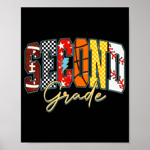 Back to school football baseball basketball second poster