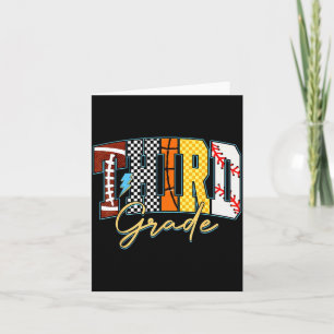 Back to school football baseball basketball third card