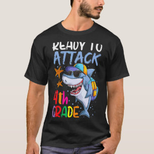 Back To School  For Boy Ready To Attack 4th Grade  T-Shirt