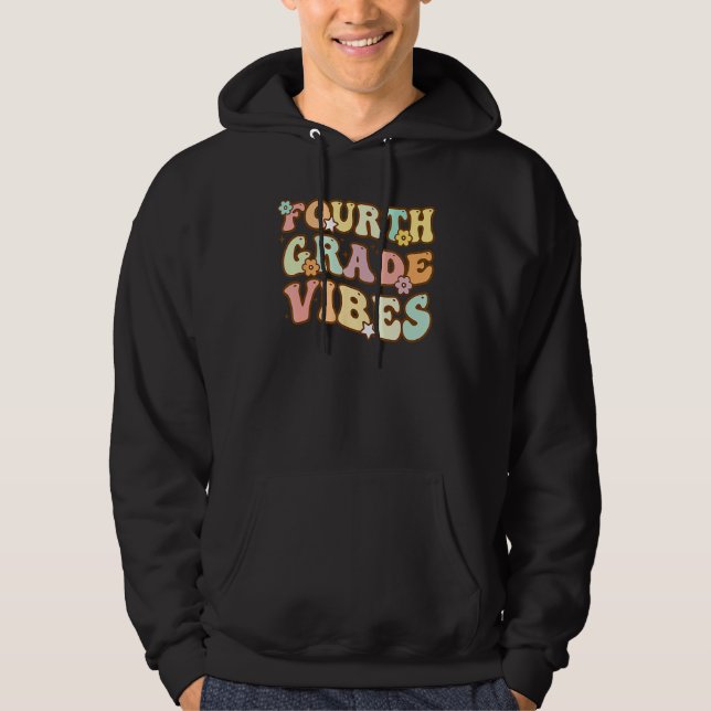 Back To School Fourth Grade Vibes Student Teacher  Hoodie (Front)