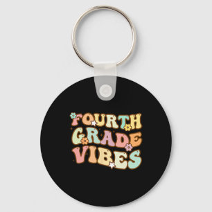 Back To School Fourth Grade Vibes Student Teacher Key Ring