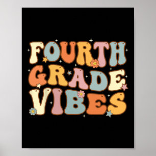 Back To School Fourth Grade Vibes Student Teacher  Poster