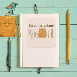 Back to School Friends Square Sticker