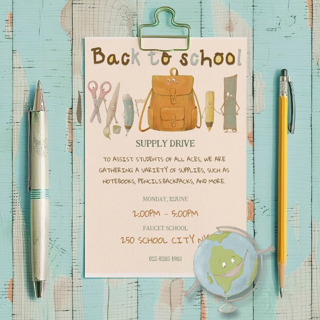 Back to School Friends Supply Drive Fundraise  Invitation (Creator Uploaded)