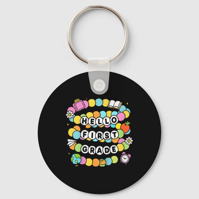 Back To School Friendship Bracelet Hello First Gra Key Ring (Front)