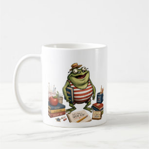 Back to School Frog PNG, Teacher Classroom Decor, Coffee Mug