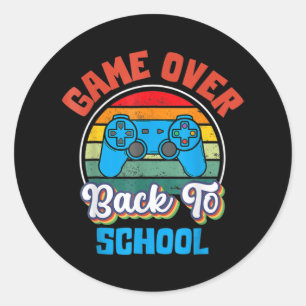 Back to School Fun Game Over Teacher Student Contr Classic Round Sticker
