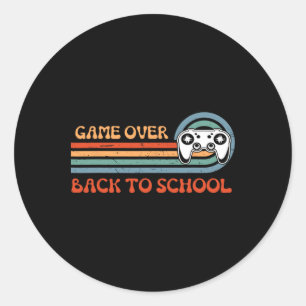Back To School Fun Game Over Teacher Student Video Classic Round Sticker