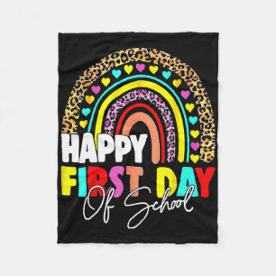 Back To School Fun Happy First Day Of School For T Fleece Blanket