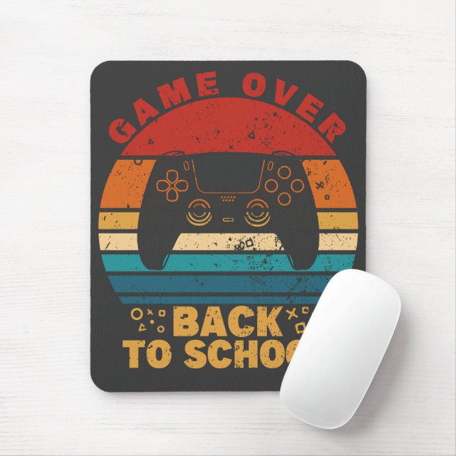 Back to School Funny Game Over Student Controller Mouse Pad (With Mouse)