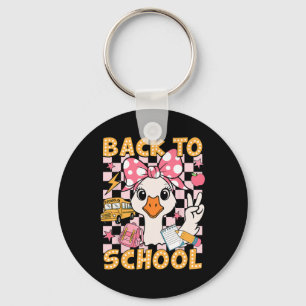 Back To School Funny Silly Goose First Day Of Scho Key Ring