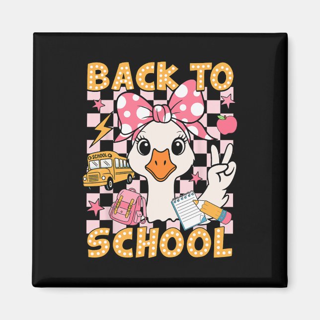 Back To School Funny Silly Goose First Day Of Scho Magnet (Front)