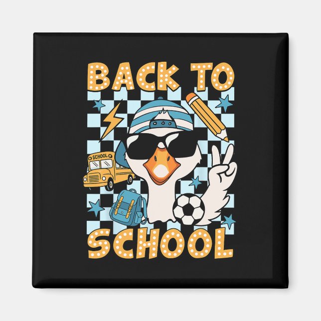 Back To School Funny Silly Goose First Day Of Scho Magnet (Front)