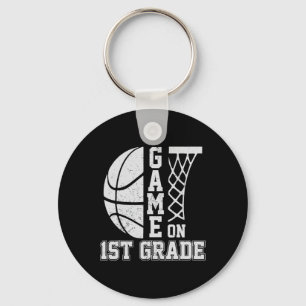 Back To School Game On 1st Grade Fun Basketball Ki Key Ring