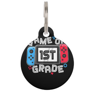 Back To School Game On 1st Grade Funny Gamer Kids  Pet Tag