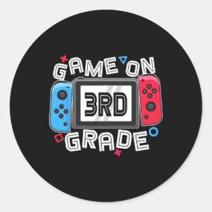 Back To School Game On 3rd Grade Fun Gamer Kids Bo Classic Round Sticker