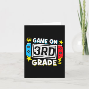 Back To School Game On 3rd Grade Funny Gamer Kids Card