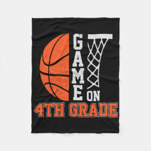 Back To School Game On 4th Grade Fun Basketball Ki Fleece Blanket
