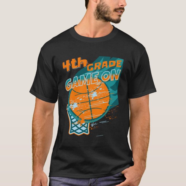 Back To School Game On 4Th Grade Student Basketbal T-Shirt (Front)