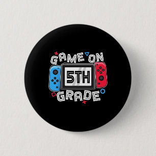 Back To School Game On 5th Grade Fun Gamer Kids Bo 6 Cm Round Badge