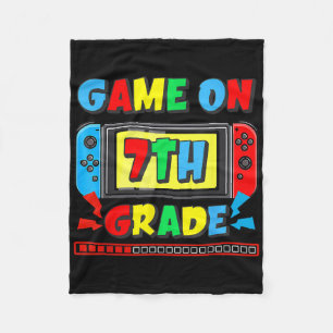 Back To School Game On 7th Grade Funny Gamer Kids Fleece Blanket