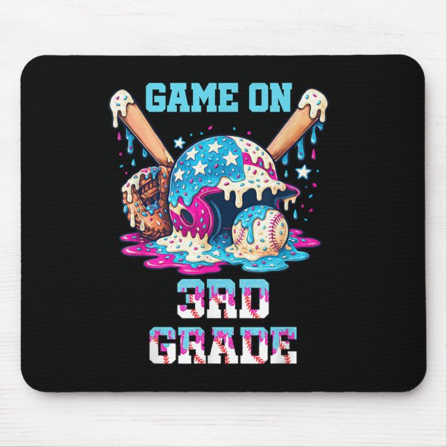 Back To School Game On Third Grade Baseball First  Mouse Pad (Front)