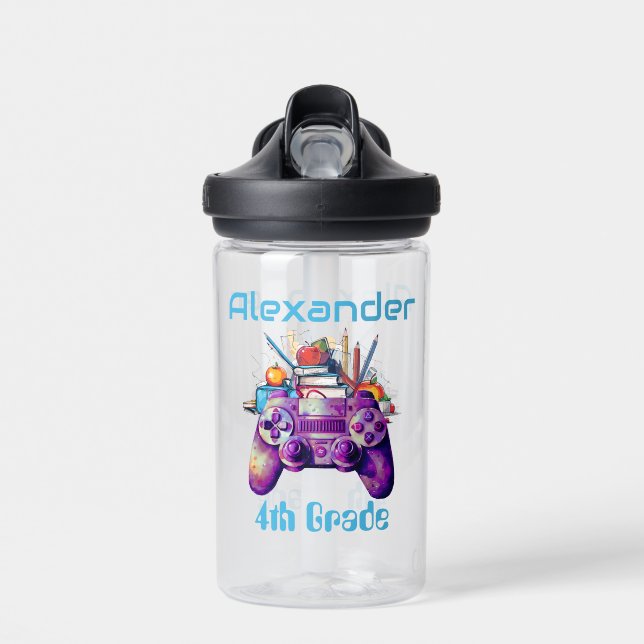 Back To School Game Water Bottle (Front)