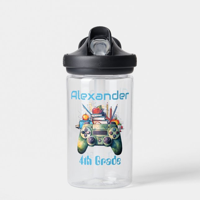 Back To School Game Water Bottle (Front)
