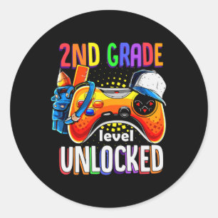 Back To School Gamepad 2nd Second Grade Level Unlo Classic Round Sticker