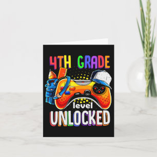 Back To School Gamepad 4th Fourth Grade Level Unlo Card