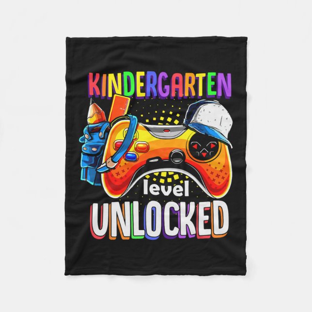Back To School Gamepad Kindergarten Level Unlocked Fleece Blanket (Front)