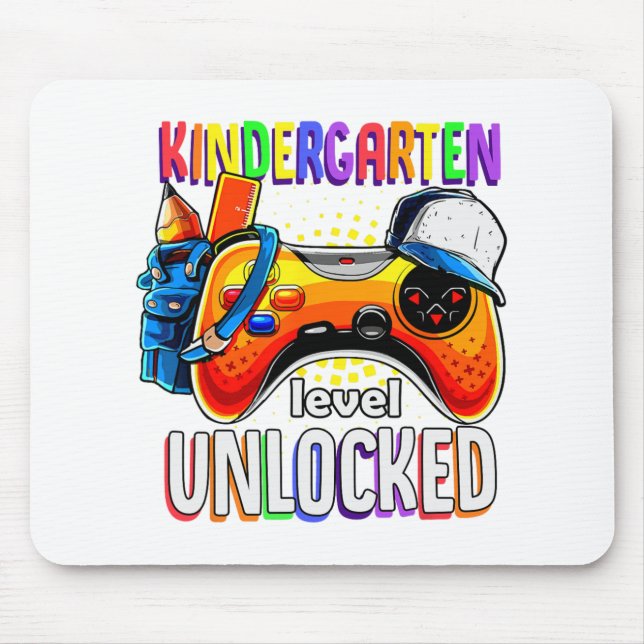 Back To School Gamepad Kindergarten Level Unlocked Mouse Pad (Front)