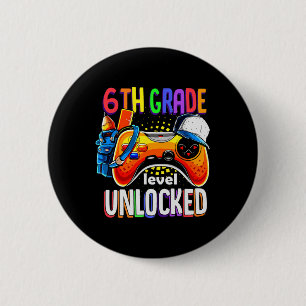 Back To School Gamepad Sixth 6th Grade Level Unloc 6 Cm Round Badge