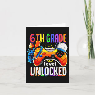 Back To School Gamepad Sixth 6th Grade Level Unloc Card