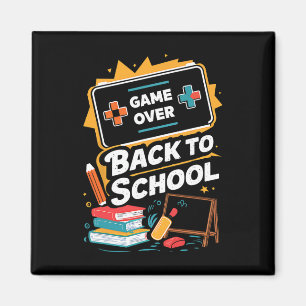 Back To School Gamer Level Up New School Year Stud Magnet