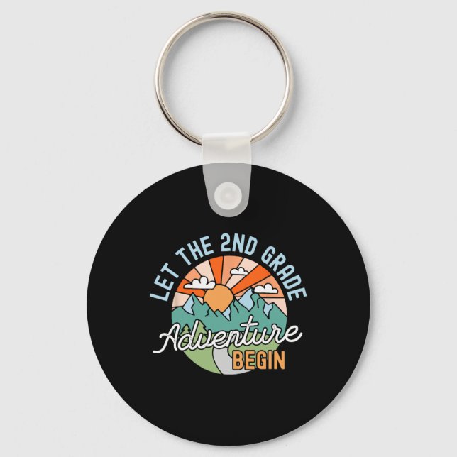 Back To School Gift Let The Second Grade Adventure Key Ring (Front)