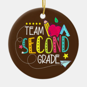 Back To School Gifts Team Second Grade 2nd Ceramic Ornament
